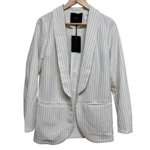 Y.A.S YASLIVA Loose Blazer Star White Pinstripe Size M NWT